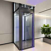 Promotion : Ascenseur Domestique Hydraulique avec Cabine en Verre, Cadre en Acier Inoxydable, Conception Sans Foyer et Gain de Place pour Villa et Appartement, OEM