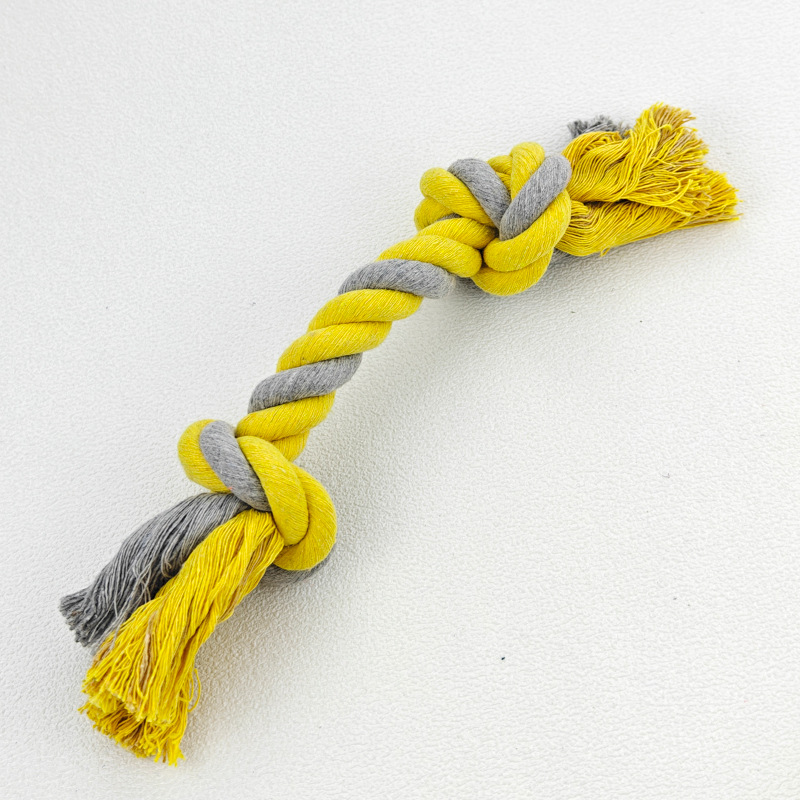 Cuerda de algodón trenzada con doble nudo - amarillo