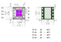 Diode LED SMD en céramique 5W 5050, longueur d'onde 430nm, lentille en dôme, LED haute puissance pour la culture des plantes, application de durcissement UV