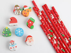 Lápiz de Madera Creativo con Diseño de Dibujos Animados y Mini Borrador de Animales, Regalo Escolar, Regalo de Navidad para Niños, Lápices Estándar - Product Image 4