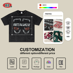 Custom DTG Print Acid Wash T Shirts Algodão de alta qualidade Transporte rápido Melhor escolha para roupas de verão na moda - Product Image 6