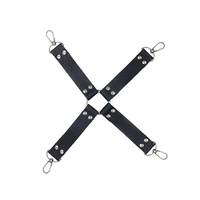 Ensemble de restraints BDSM en cuir pour fétichisme, avec muselière à boule, harnais, fouet, pagaie, pinces, restraints de lit - 12 pièces