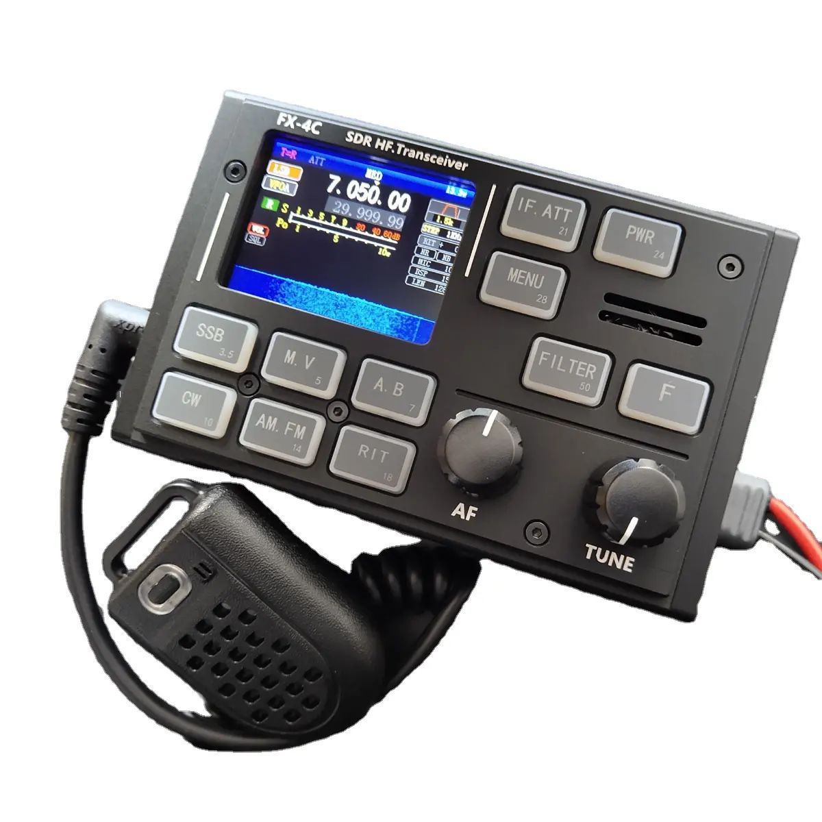 FX-4C HF SDRトランシーバー10Wアマチュア無線SSBCW AM FM TX 3.5M-29MHz RX 500KHz-50MHz内蔵サウンドカード
