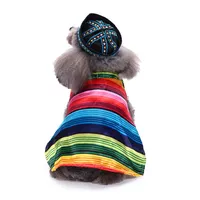 हेलोवीन कस्टम कपड़े पिल्लों के लिए रंगारंग बरसती और टोपी के साथ सूट