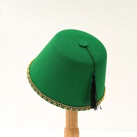 Chapeaux Fez en feutre personnalisés en gros avec pompon, pour costumes turcs et fêtes d'Halloween pour adultes