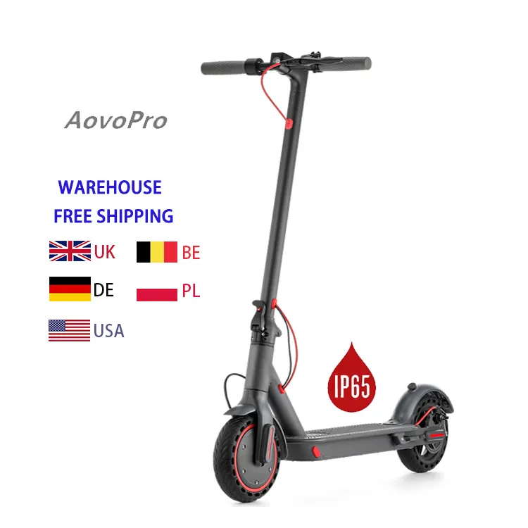 Aovopro Super venta 365go E Scooter almacén en el Reino Unido 8,5 pulgadas poderoso eléctrico Scooter 350w 10.5ah Scooter Eléctrico plegable