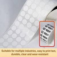 Étiquettes autocollantes personnalisées en PET holographique blanc mat nacré, durables, pour l'étanchéité des produits alimentaires et pharmaceutiques, résistantes à l'eau et à la déchirure, en rouleau