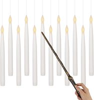 Bougies flottantes Tsinye avec télécommande baguette magique, décorations LED électriques suspendues pour fenêtre, décoration de Noël et d'Halloween