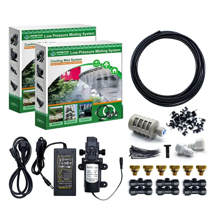 Greenhouse Brass Misting Cooling Outdoor Nozzles Sprayer Micro Diaphragm Mister Pump Mister System