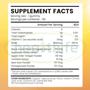 Healthife OEM APPLE CIDER dấm Vitamin tổng hợp hạt cải dầu mật ong chiết xuất Gummies đen hạt giống mật ong Gummies - Product Image 2