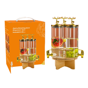 40Years Factory Classic Glass Jar Canister <b>with</b> Cover Heat Resistant Glass Juice Dispenser 3.6/5.5L Capacity Party Use - Product Image 1