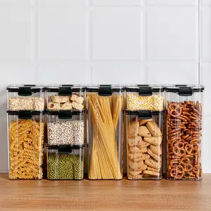 transparent storage with lid glass food transparent plastic kitchen storage seal lock lid ja