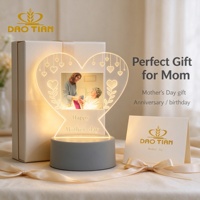 Plaque Photo Lumineuse LED Cœur Personnalisée en Gros, Alimentée par USB, Décoration de Bureau pour Anniversaire, Mariage, Anniversaire de Mariage