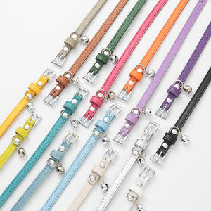 ปลอกคอสุนัขและแมวหนัง PU ปรับขนาดได้ปรับได้ลายกระดิ่งขนาดเล็กทำจากหนังแท้ - Product Image 2