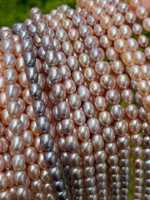 Perles d'eau douce naturelles Edwin 7-8mm, en vrac, qualité AAAAA certifiée, forme riz, brillantes, lisses, impeccables, blanches, roses, violettes, vente en gros