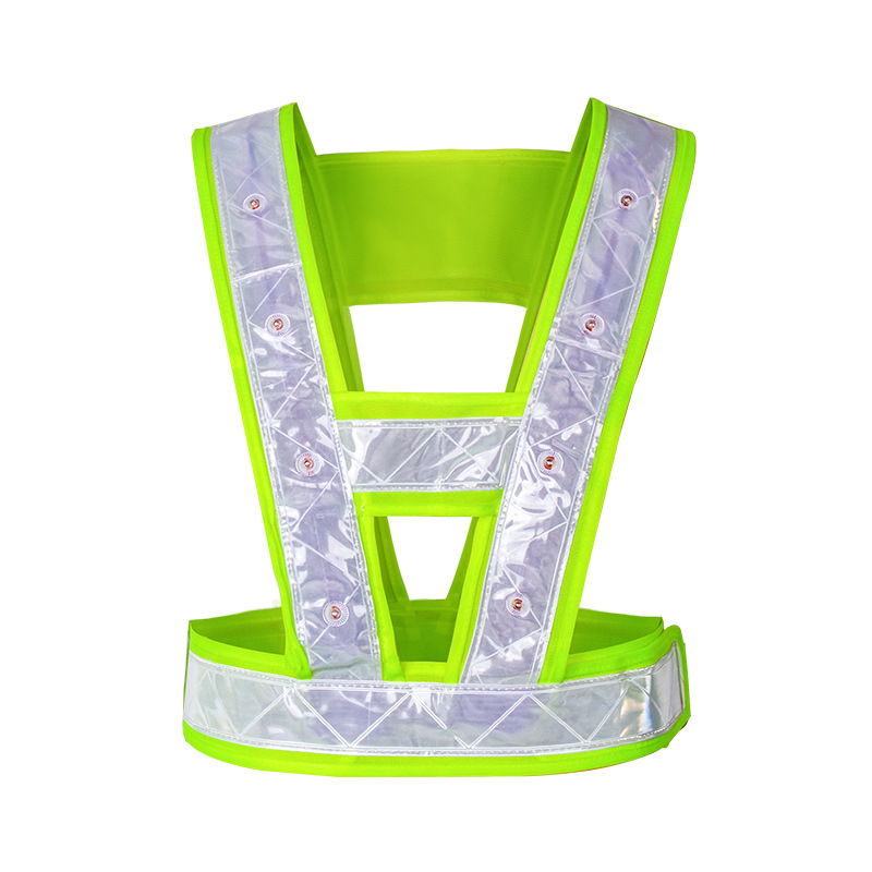 Мужской женский светодиодный защитный жилет V-образный светоотражающий жилет для работы с высокой видимостью