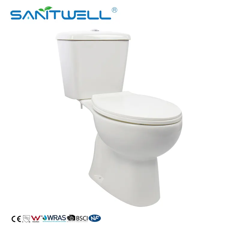 सेनेटरी वेयर बाथरूम मंजिल घुड़सवार घर के लिए पारंपरिक चीनी मिट्टी सस्ते दो टुकड़ा शौचालय