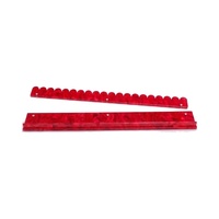 Crealis Ensemble de support et de poussoir pour tuiles de Mahjong américain en acrylique rouge vif, bord festonné, 17,5 po et 20 po, pour 4 joueurs