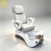 Fauteuil de pédicure électrique réglable en fibre de verre à vibration, inclinable, sans tuyauterie, automatique, prix usine pour salon de manucure