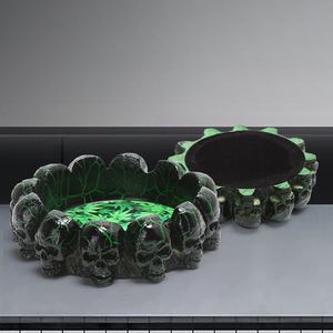 さまざまな形のアートテーマでスカル灰皿のために割れたカスタムメーカーの創造的な蛍光樹脂工芸品 - Product Image 5