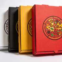 Boîte à pizza carrée en papier kraft écologique haut de gamme personnalisée, laminage mat, revêtement UV, taille personnalisée, pizzeria