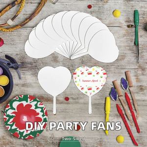 Éventails portables en plastique PET vierges imprimés recto-verso pour sublimation, vente en gros, pour fêtes et loisirs créatifs - Product Image 2