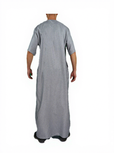 <span class=keywords><strong>Ensemble</strong></span> <span class=keywords><strong>Qamis</strong></span> <span class=keywords><strong>Homme</strong></span> Jubbah Marocain Islamique Modeste pour Hommes, Thobe avec Pantalon, Manches Courtes, Brodé de Qualité Supérieure, Deux Pièces - Product Image 6