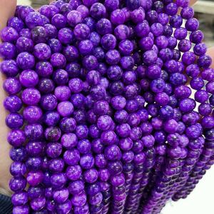 ลูกปัดอัญมณีเดี่ยว DIY สำหรับทำเครื่องประดับ <span class=keywords><strong>Sugilite</strong></span> ขนาด6 8 10มม. สีม่วงยาวประมาณ38ซม. 1651737 - Product Image 5