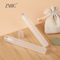 Flacons de parfum vides de 5 ml, 8 ml, 10 ml, flacons d'huile de parfum à bille avec têtes roulantes, flacons d'huile de parfum ronds en plastique givré à bille