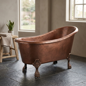 Bañera Ovalada de Lujo Independiente con Patas de Cobre y Diseño Decorativo para Baño y Spa - Artesanía India para Adultos - Product Image 3