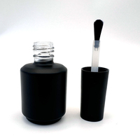 YALI N1004 Envase de Vidrio Vacío para Esmalte de Uñas de 15 ml, Forma Cilíndrica, Tapa con Pincel, Sellado, Estampado en Caliente, Serigrafía, Color Personalizado