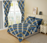 Ensemble de draps de lit personnalisé imprimé de 8 pièces avec rideaux, motifs d'emballage parfaits, ensemble de draps de lit de 8 pièces