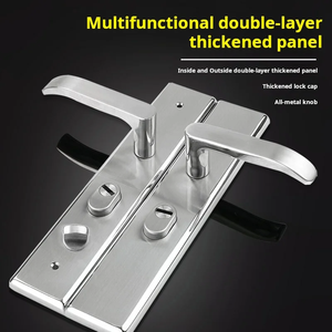 Poignée de porte d'entrée antivol en acier inoxydable 304, durable, à clé, accessoires de quincaillerie de serrure de porte mécanique universelle - Product Image 4