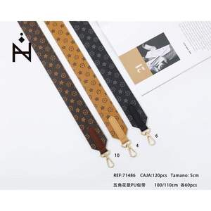 Correa de PU con Patrón de Flor de Cinco Puntas de 5 cm x 100-110 cm para Accesorios de Bolsos - Product Image 3