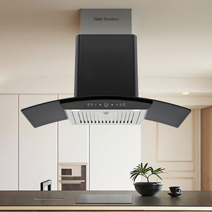 ปล่องดูดควันติดผนังกระจกสีดำทำความสะอาดอัตโนมัติสำหรับหม้อหุงข้าว LED 60cm \ 90cm สำหรับใช้ในบ้านโรงแรม - Product Image 3