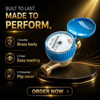 Daily Use Domestic Cold Single Jet Digital IP68 Brass DN15 Dry Dial OEM RUIYANG Water Meter