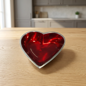 Aluminum <b>Heart</b> <b>Shaped</b> Dish With Enameled Interior - Product Image 1
