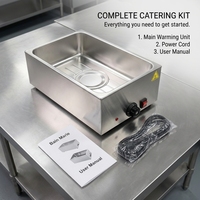 Bain-marie électrique commercial en acier inoxydable, chauffe-plats de comptoir pour restaurant, buffet, traiteur