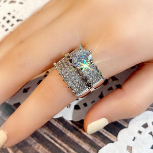 ดีเจ 014 แหวนเพชรทองคำขาวสำหรับผู้หญิง ทรงกลมเจียระไนแบบบริลเลียนท์ เพชรสังเคราะห์ที่ปลูกในห้องปฏิบัติการ เครื่องประดับหมั้น สี G - Product Image 6