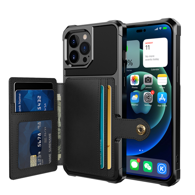 Flip Wallet Case for iPhone 15 Pro Max Card Slot Armor Case for iPhone 14 13 12 11 Pro Leather Silicone Shockproof Back Cover