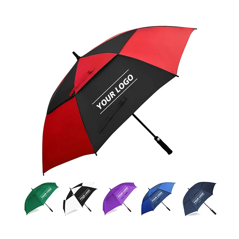 Extra Large Oversize Automatic Open Golf Double Canopy Vented Windproof Waterproof Umbrellas