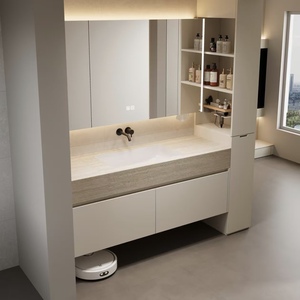 BALOM Modern Style Bathroom Cabinet Wood MDF Plywood Melamine Modular Vanity with Smart Mirror Ready to Assemble OEM - Product Image 3