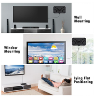 Antena de TV Digital Transparente para Interiores 4K con Amplificador, Antena de TV Digital Adhesiva para Casa, RV, Camping, Canales Locales Gratuitos