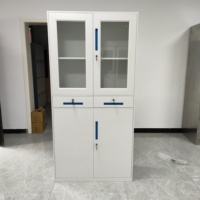 Mobilier de bureau personnalisé Armoires de rangement pour documents Armoire de classement de bureau en verre et métal