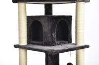 Arbre à Chat Tour de Luxe XL de 74 Pouces de Hauteur, Centre d'Activités Stable avec Perchoirs Confortables, 2 Niches et Poteaux à Griffer