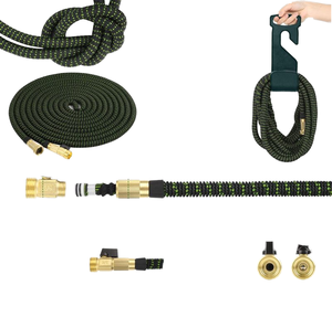 Selang taman 100 kaki yang dapat diperluas, selang air Fitting plastik Solid 3/4 inci dengan 10 fungsi nozel - Product Image 4