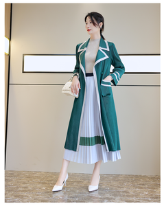 Custom 2023 Mid-Long Denim Poncho <strong>Belt</strong> Waist Slimming Women <strong>Coat</strong> Wholesale Spring Fashion Wind <strong>Coats</strong> - Product Image 4