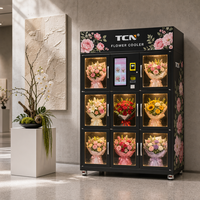 Fournisseur de distributeurs automatiques de fleurs fraîches réfrigérées en libre-service 24h/24 et 7j/7 avec écran tactile et paiement par billets, pièces et cartes de crédit