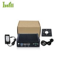 Mini PC Sin Ventilador Intel Celeron J3160 de Cuatro Núcleos, Computadora Industrial con Triple Pantalla 4K DP HD-MI, Doble LAN, PC Integrado