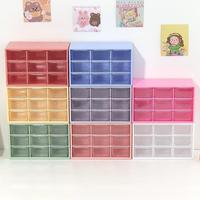 Organisateur de bureau rectangulaire en plastique à neuf compartiments, style tiroir, pour étudiants, armoire de rangement, anti-poussière, pour papeterie et bijoux